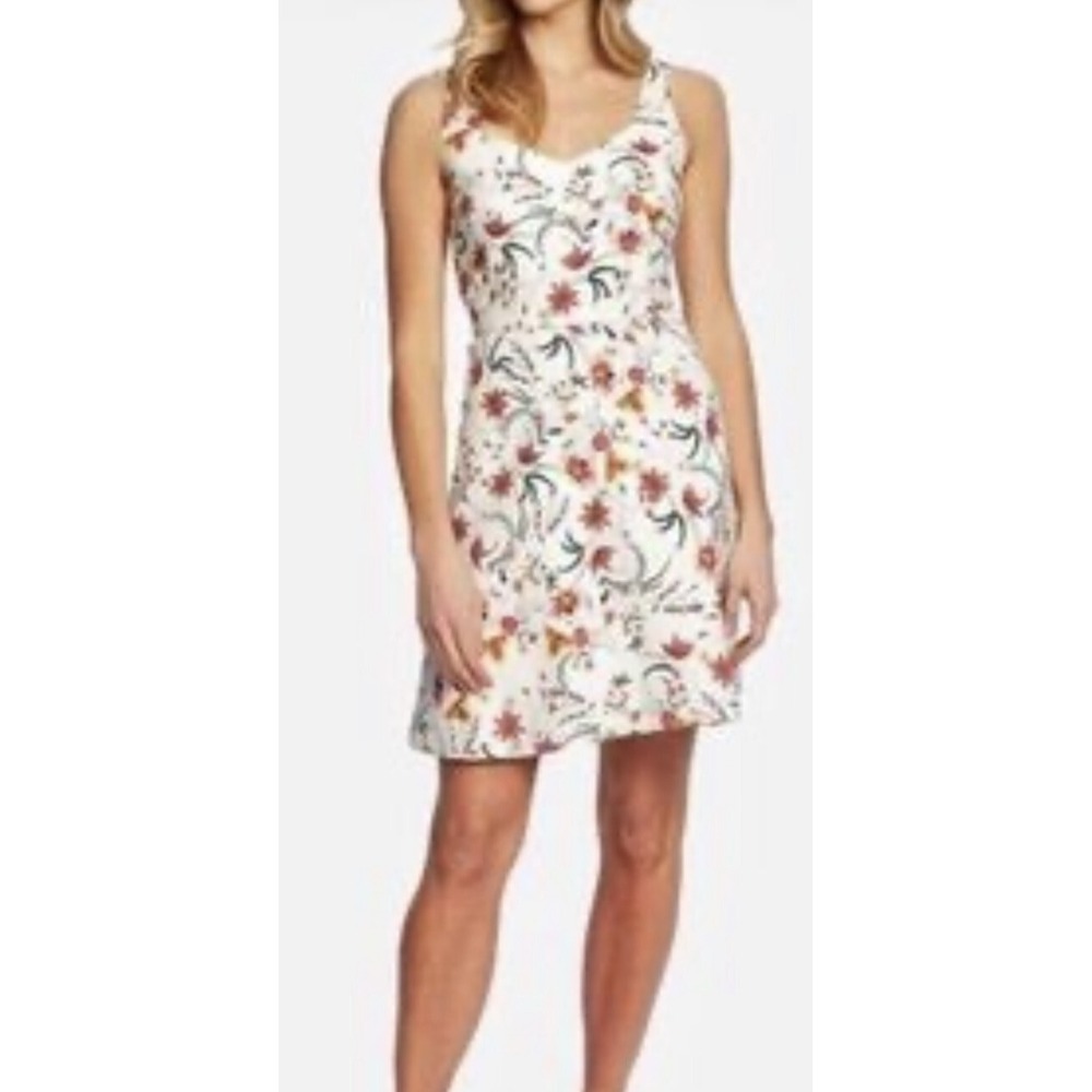 New Nwt CeCe Sheath Dress Womens S White Pink Desert Floral Stretch $150
